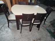 台南二手家具 閣樓二手家具 可伸縮式餐桌+6椅