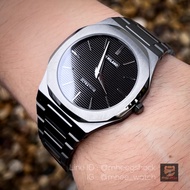 นาฬิกา D1 milano Ultra Thin Gunmetal Embossing 3D stripes dial