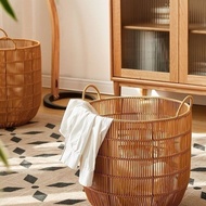 Imitation Rattan Waterproof Laundry Basket Dirty Clothes Storage Bin Bedroom Laundry Basket Bathroom