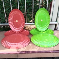 12 Pcs Plastic Oval Plates 14 Inch Shell Pattern Oval Plates