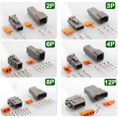 5/20/100 Sets 2-12 Pin Way Deutsch DTM Series Connector 2P 3P 4P 6P 8P 12P Male Female Docking Harne