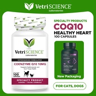 VetriScience Coenzyme Q10อาหารเสริมหัวใจ10แคปซูลมิลลิกรัมสำหรับแมว & สุนัขนับ100