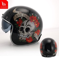 Spain MT Motorcycle Retro Helmet Electric Vehicle Harley Motorcycle3/4Half helmet men and women summ
