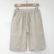 APJ | Summer Wear Linen Shorts White Casual Style