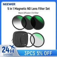 NEEWER 5 in 1 Magnetic ND Lens Filter Set Black Diffusion 1/4 Filter Soft GND8/ND8/ND64 Magnetic Ada
