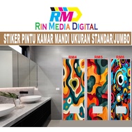 Bathroom door sticker, toilet door,/ toilet sticker, STANDARD SIZE,/ JUMBO CODE RM4-RM6