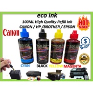 ECO INK 100ml Universal Refill Ink For Canon Cartridges E3177/E400/E410/E417/E460/E470/E477/E480/E4270 Inkjet Printer