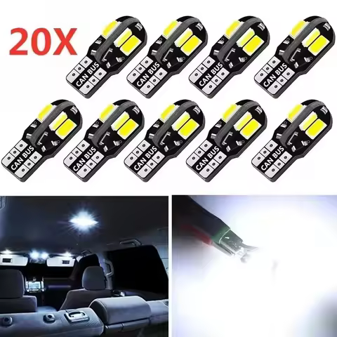 NEW 20PCS W5W T10 LED Bulbs Canbus 5730 8SMD 12V 6000K 194 168 LED Car Interior Map Dome Lights Park