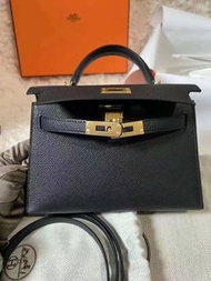 現貨Hermes Mini Kelly 2✨黑金Epsom