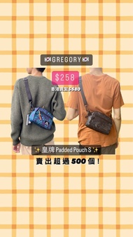 🇰🇷韓國直送 Gregory Padded Shoulder Pouch S 黑花/藍花斜孭袋 black / blue tapestry crossbody Bag