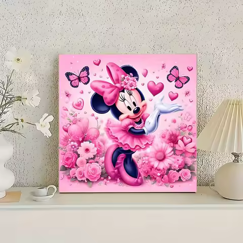 1 Set Large Size Size Diamond Painting Mickey And Minnie Diamond Painting Kit -5D Crystal Diamond Ar