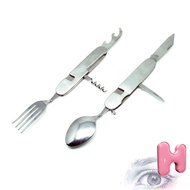Cutlery Knife Tool Knife EDC Army Tableware Outdoor Camping Multipurpose 6 in 1