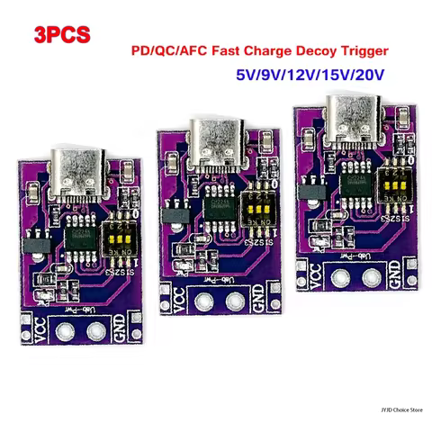 3pcs CH224K Module Type-C QC AFC PD2.0 PD3.0 to DC Spoof Scam Fast Charge Trigger Polling Detector 5
