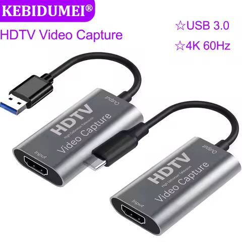 USB 3.0 Video Capture Card 4K 60Hz HDMI-compatible to USB/Type-c Game Grabber Record for PC Switch X