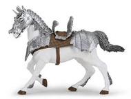 動物模型 PAPO 39799 中世紀時代穿著盔甲的戰馬 騎士