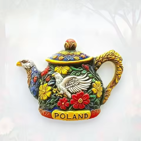 Poland Eagle Fridge Magnet - Symbolic 3D Kettle & Crest Souvenir Unique Polish Heritage Gift for Tra