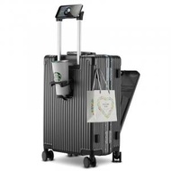 （黑色）多功能 18吋 行李箱 拉桿 萬向輪 旅行箱 INS 手提箱 喼 行旅箱