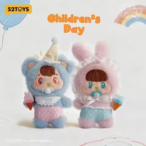52TOYS LITTLE BUNS Children's Day Plush Keychain Cute Charm Keychain for Girls Women Kawaii Bag Pend