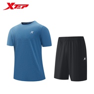 Xtep Men's Sports T-shirt and Pants Comfortable Breathable Sports T-shirt and Pants 876229A70176