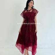 F351 Dress wanita kondangan bridesmaid pesta mewah bahan premium