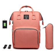☁Lequeen Baby Diaper Bag with USB Interface Large Waterproof Nappy Bag Kits Mummy Maternity Tra{7lk