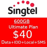 Singtel 600GB Data Ultimate Plan $40 Top Up / Recharge