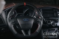 [細活方向盤] 福特 Ford FOCUS ECOSPORT KUGA MK3.5 正碳纖維紅環款 變形蟲方向盤 方向盤