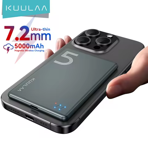 KUULAA Magnetic Power Bank 5000mAh Magnetic Wireless Phone Charger External Battery 20W Fast Chargin