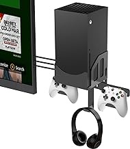 Wall mounted installation for Xbox Series X (with accessories installed near the TV), wall mounted metal bracket kit for XSX system