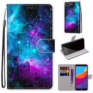 Fashion 3D Animal Painted Flip Cover Huawei Nova 2 Lite PU Leather Casing Magnetic Buckle Wallet Case with Lanyard