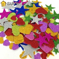 SUER Crafts Stickers DIY Wedding Decoration Foam Glitter Star Birthday Heart Shapes Mixed Size Color