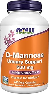 NOW Supplements, D-Mannose 500 mg, Non-GMO Project Verified, Healthy Urinary Tract*, 240 Veg Capsule