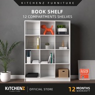 KitchenZ Book Shelf Book Rack Buku Rak Divider Cabinet with 12 Compartments - 1003