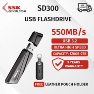 SSK SD300 USB 3.2 Flash Drive 550MB/s USB Pendrive USB3.2 Gen2 Flash Drive (128GB-1TB)
