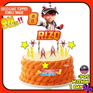 [CUSTOM NAME] Happy Birthday Cake Topper Boboiboy Decoration Set Party Accessories Banner Hiasan Kek