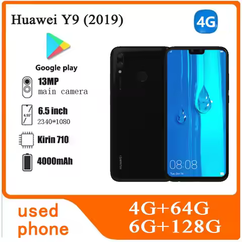 HUAWEI-Y9 2019,Smartphone Android,6.5 inch,4GB+64GB ROM,Google Play Store,Dual SIM,4000mAh,unlocked 