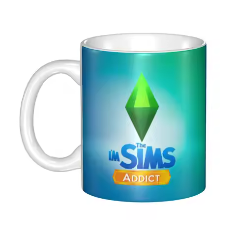 DIY Video Game The Sims Plumbob Ceramic Mugs Custom Coffee Cups Creative Gift