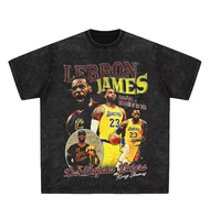 James LeBron James American Street Print Long Sleeve and Short Sleeve T-shirt Retro Washed Basketbal