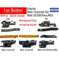 with ic Usb Charging Board For Redmi 9 9a 9c Note 10 10S 13 pro 4G 5G Poco M5S USB Charging Port Boa