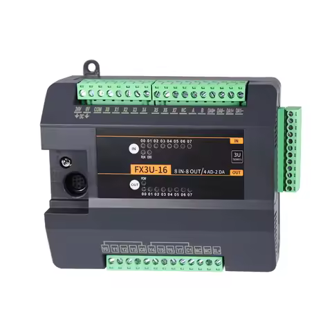 2026 New PLC плк FX3U-16MT/MR 4AI 2AO Works With GX Series Software PLC Programmable Logic Controlle