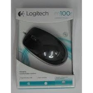 Logitech M100R Wired Optical USB Mouse (Black)