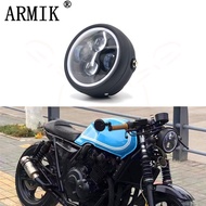 Motorcycle Accessories Modified LED Retro Headlight CG125 GN125 Headlight Harley Angel Eye LED Headl