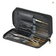 24pcs Professional Unlocking Lock Picking Tools Set Practice Lockset Kit with Leather Case for Locksmith Beginners