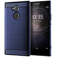 For Sony Xperia XA2 Ultra Phone Case, Brushed Carbon Fiber Texture Cases TPU Shockproof Cellphone Cover Silicone Soft Casing