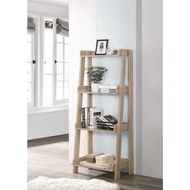 WONDERFUL Furniture Multipurpose Ladder Bookshelf 4 Tier Display Rack Rak Buku 4 Layer Rak Kayu Oak Color Wooden Shelf