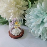 藍風鈴 glass dome 迷你玻璃罩 人手鉤織