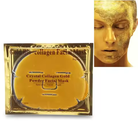 10Pcs/Lot Skin Care Facial Mask Gold Collagen Black Mask Gold Crystal Collagen Powder Moisturizing F