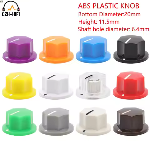 10pcs 19x12mm ABS Plastic Set Pointer Knob Button Cap for Guitar AMP Effect Pedal Stomp Box Overdriv
