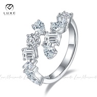 Real Moissanite 2.6CT Trendy Multi-Diamond White D Meticulous Design Ring In S925 Sterling Silver C0