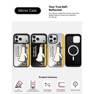 CASECASE X I'M SICK OF EVERYTHING Case Black&Sliver Mirror Magnetic Suction IPhone Case For IPhone 1